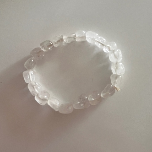 Costume Crystal Bracelet, stretchy elastic, white clear crystal stones - Picture 5 of 6